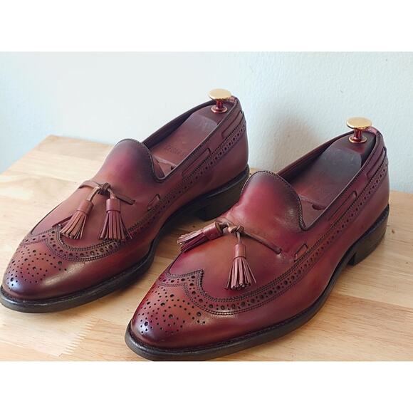 Allen Edmonds Manchester Tassel Wingtip Loafer Dress Shoes Two Tone Sz 10 D - Picture 1 of 10